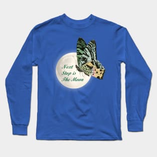 Moth and Moon - Next Stop is the Moon Long Sleeve T-Shirt